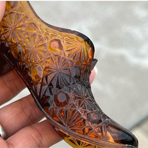 Vintage Amber Victorian Shoe Boot - Picture 2 of 12